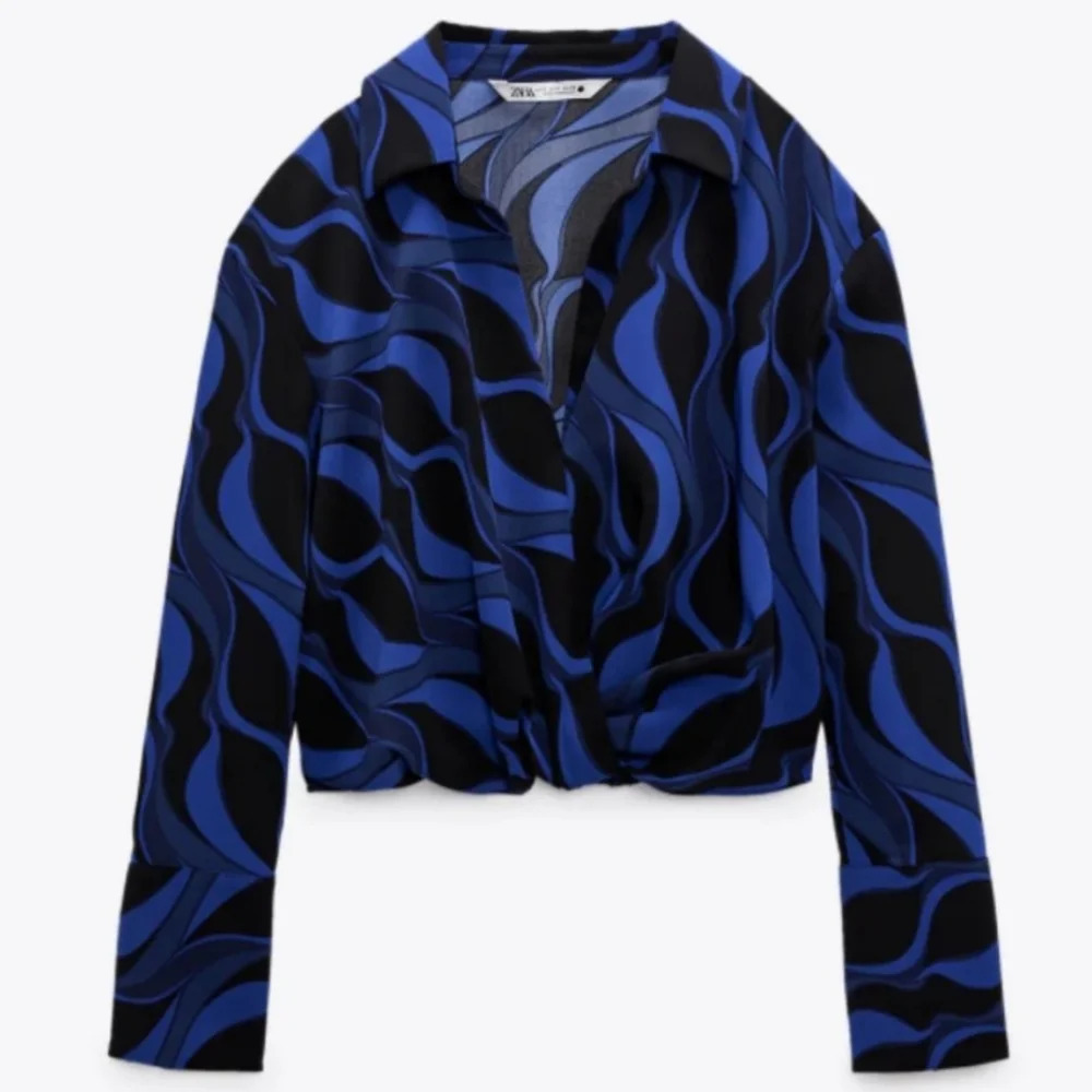 Zara Pleated Printed Shirt NWT - Picture 4 of 10